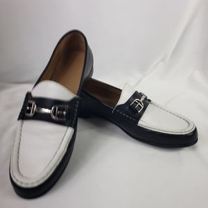Bally Black And White Leather Loafer
